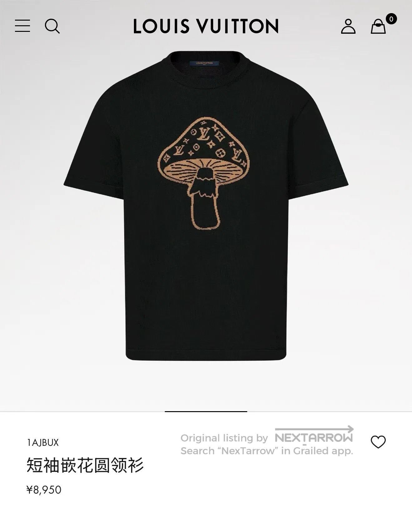 Louis Vuitton Louis Vuitton Black Mushroom Jacquard Knit Short Sleeve S| Size US S / EU 44-46 / 1 - 5 Thumbnail