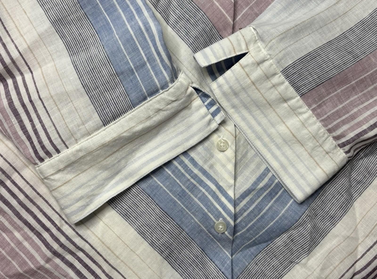 Chicos Chico's Top Womens Size 2 Non Iron Linen Striped Tunic Roll Size XS / US 0-2 / IT 36-38 - 7 Thumbnail