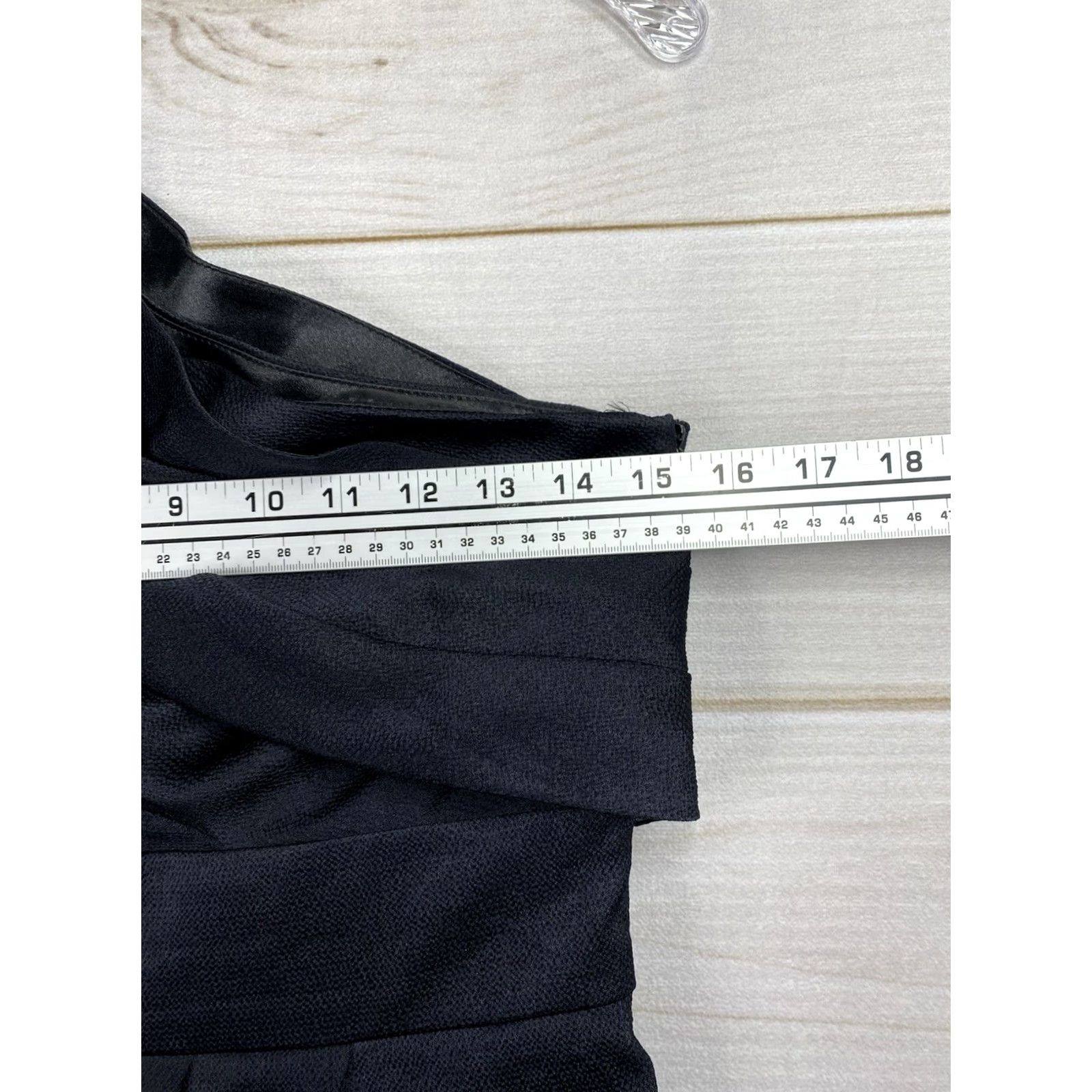 Vintage Jenny Yoo Dress Womens 6 Black One Shoulder Cocktail With Sash V Side Zip Satin Dress Size M / US 6-8 / IT 42-44 - 4 Thumbnail