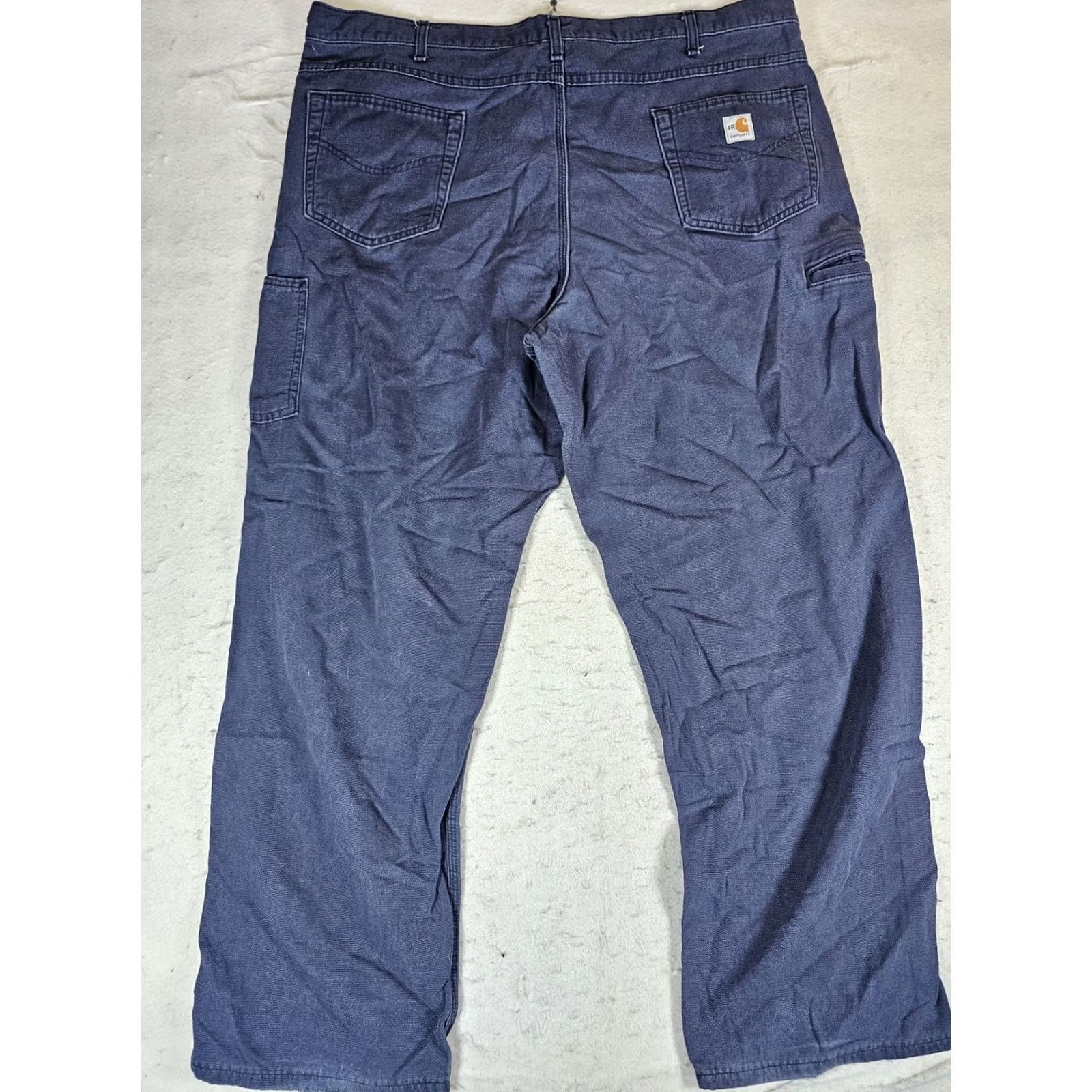 Carhartt VINTAGE: No (omit) Carhartt FR Jeans Loose Fit Flame Resistant Canvas FRB159 DNY Mens Sz 44x32 Blue Size US 44 / EU 60 - 4 Thumbnail