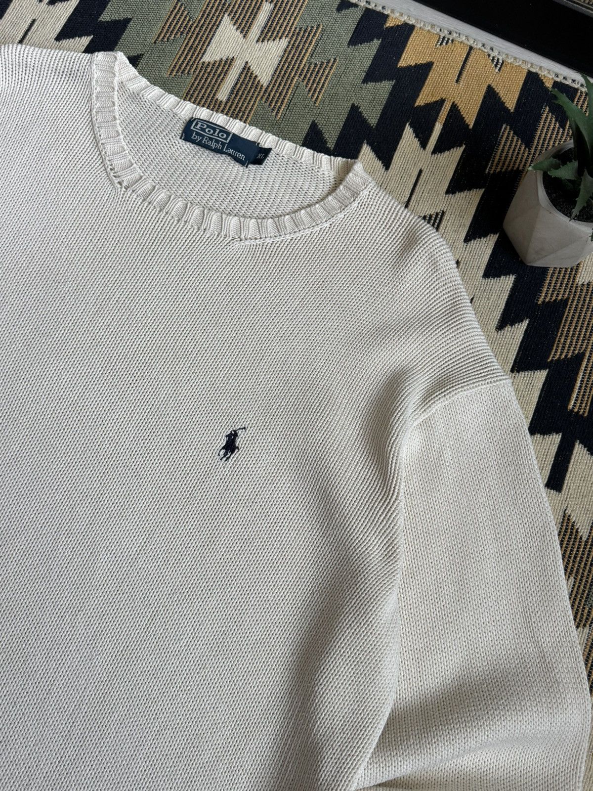 Polo Ralph Lauren Vintage 90’s Polo Ralph Lauren Cream Knitted Sweater Size US XL / EU 56 / 4 - 5 Thumbnail