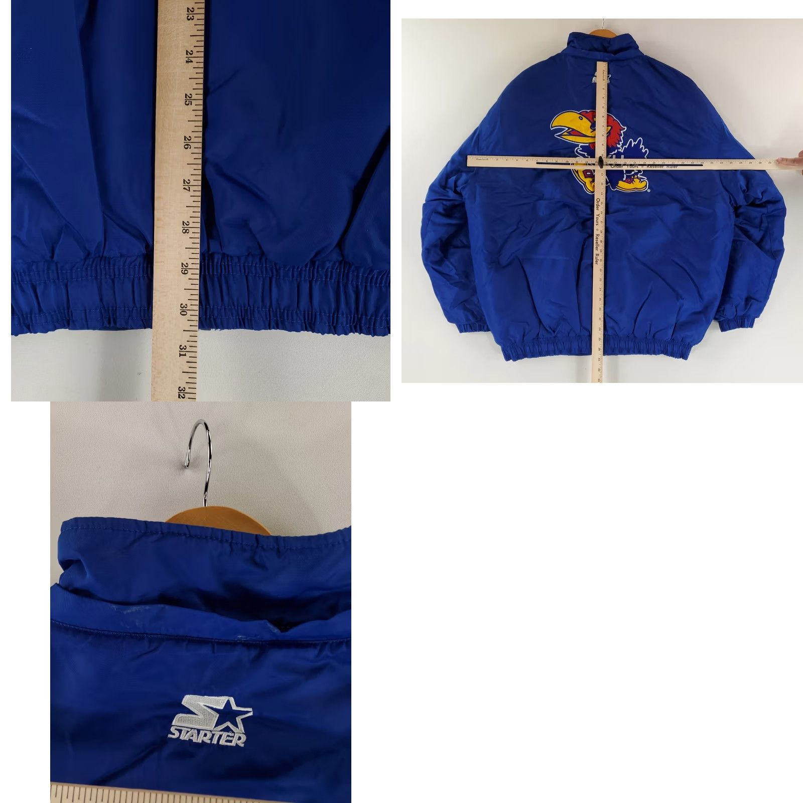 Starter VINTAGE Starter Jacket VTG 90s University Kansas Full Zip Snap Embroidered Blue Mens 3XL Parka Jacket, Blue, 3XL Size US XXL / EU 58 / 5 - 8 Thumbnail