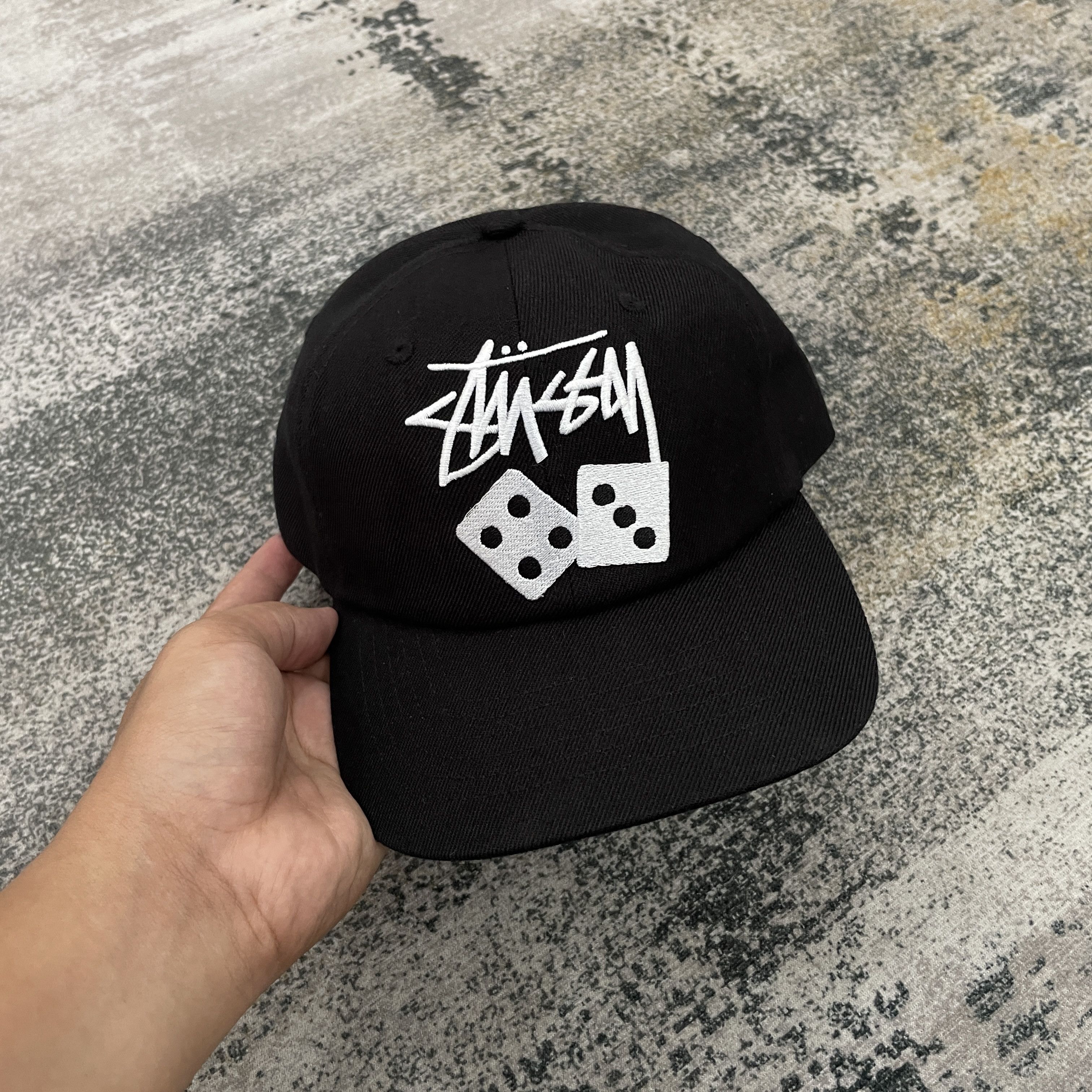 Stussy STUSSY DICE LOGO CAP HAT - BLACK Size ONE SIZE - 2 Thumbnail