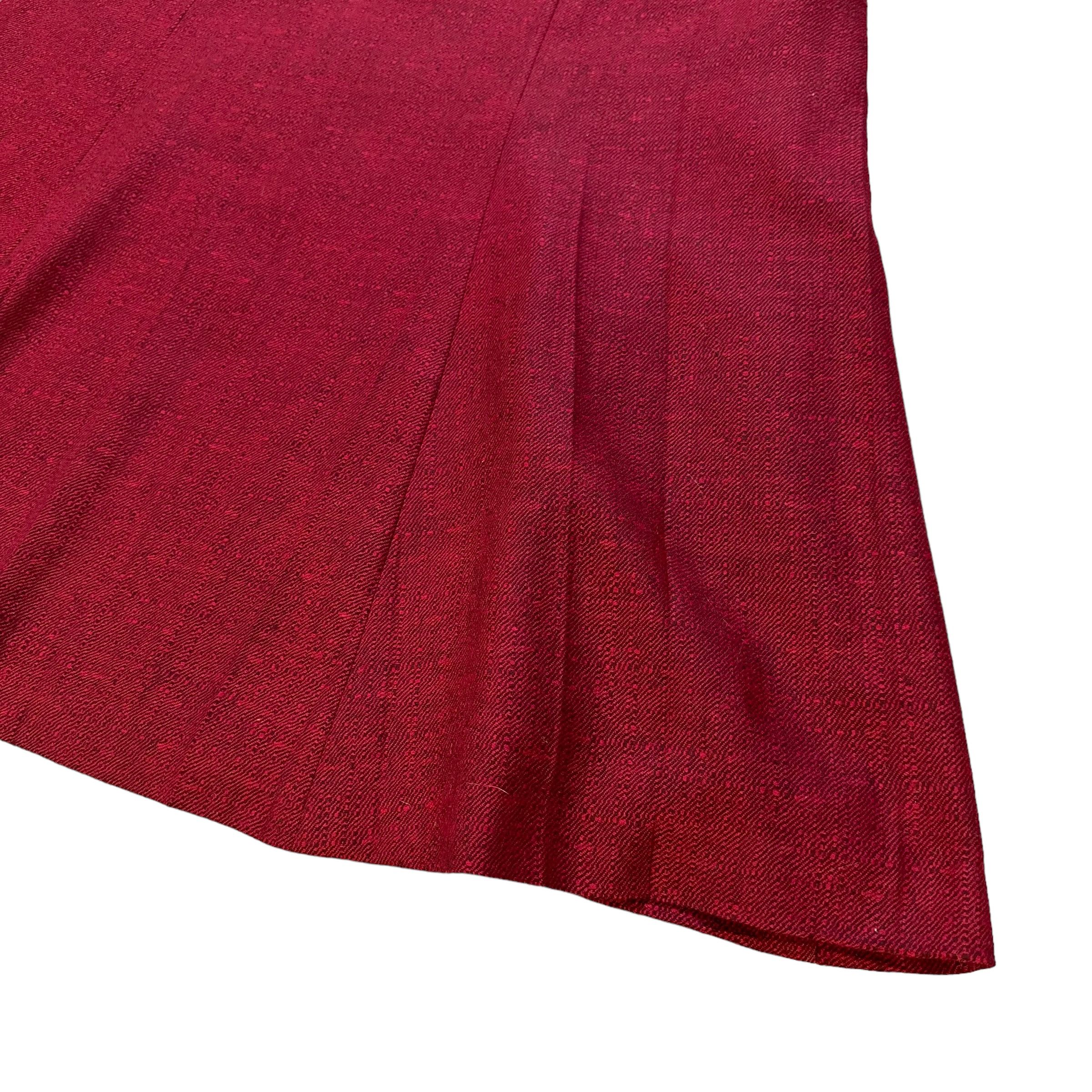 Christian Dior Monsieur Vintage CHRISTIAN DIOR Maroon Midi Skirt W28 #A44-1031 Size 28" / US 6 / IT 42 - 3 Thumbnail