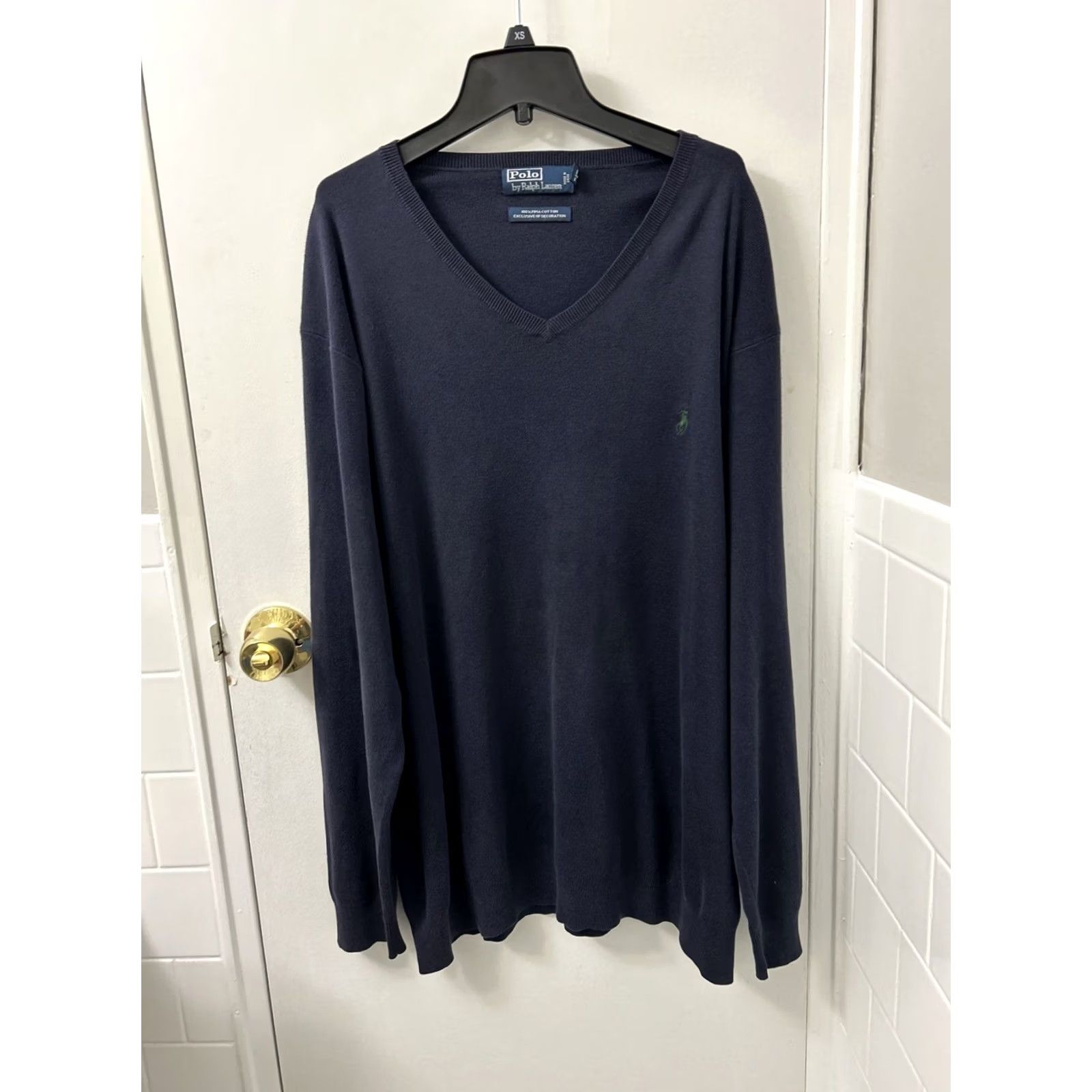 Polo Ralph Lauren Polo Ralph Lauren Sweater Mens 2XL Blue Navy V-Neck Pullover Pima Cotton Pony Size US XXL / EU 58 / 5 - 2 Thumbnail