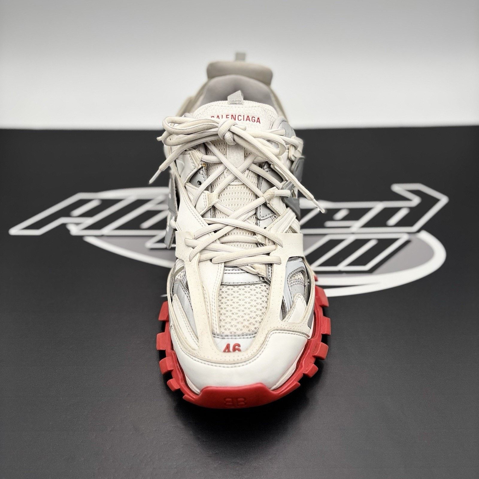Balenciaga Balenciaga Track Sneaker ' White Red ' | GOOD CONDITION! Size US 13 / EU 46 - 14 Thumbnail