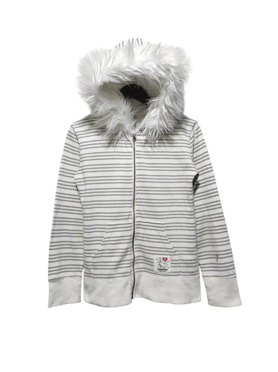 Ocean Pacific OP Sunwear Ocean Pacific stripe zip fur hoodie LGB style Size S / US 4 / IT 40 - 1 Thumbnail