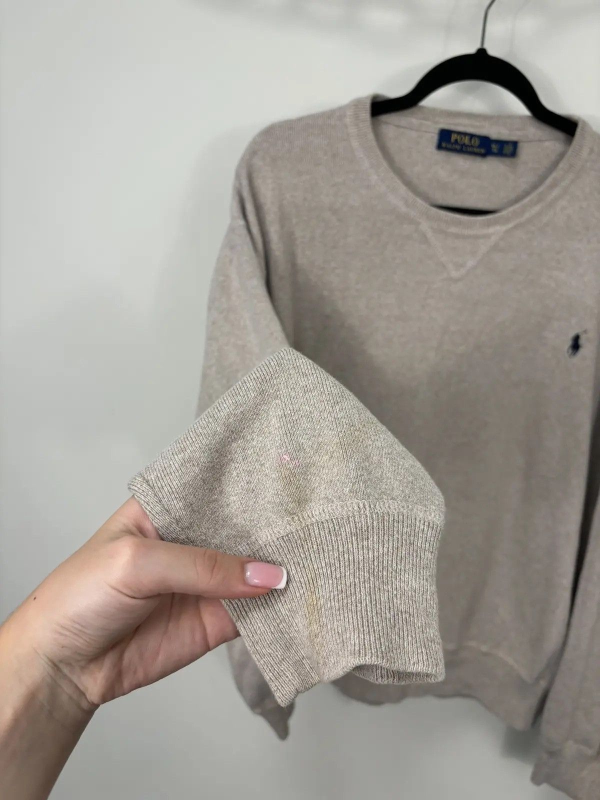 Polo Ralph Lauren × Ralph Lauren × Vintage Vintage Polo Ralph Lauren Sand Beige Classic Cotton Sweater Size US XL / EU 56 / 4 - 4 Thumbnail