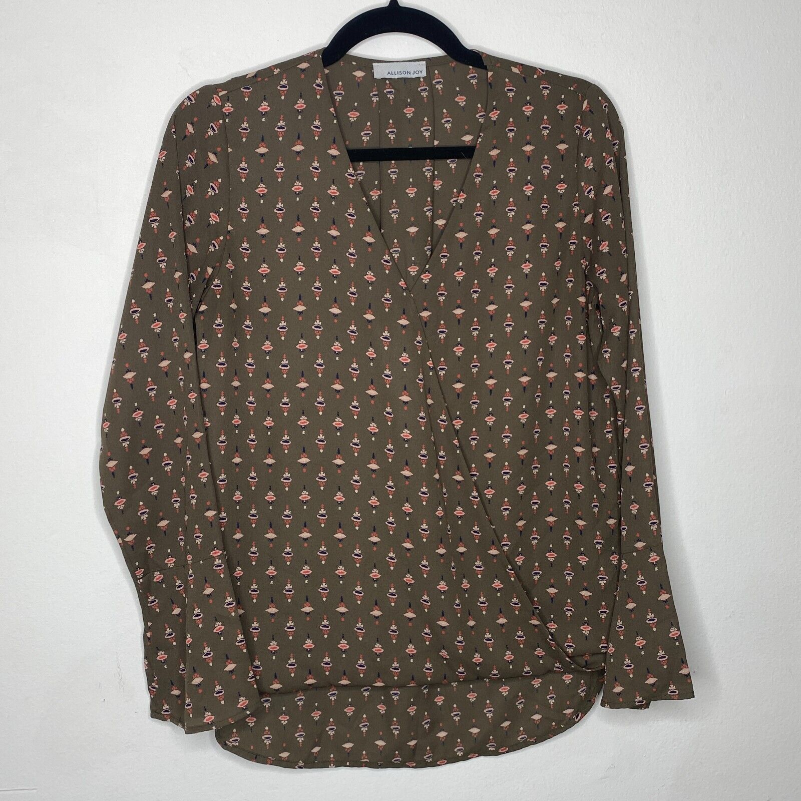 Other Alison Joy Faux-Wrap Brown Floral Long Sleeve Blouse XS Size XS / US 0-2 / IT 36-38 - 1 Thumbnail