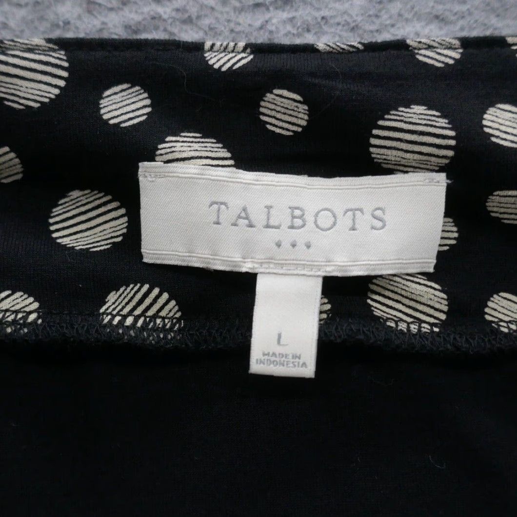 Talbots Talbots Skirt Midi Wrap Knit Black Beige Polka Dot Pull On NEW Women L Size 36" / US 14 / IT 50 - 5 Thumbnail