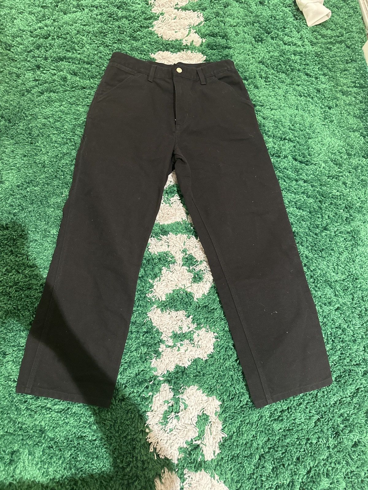 Image of Single Knee Black Carhartt Wip Pants, Men's (Size 31)