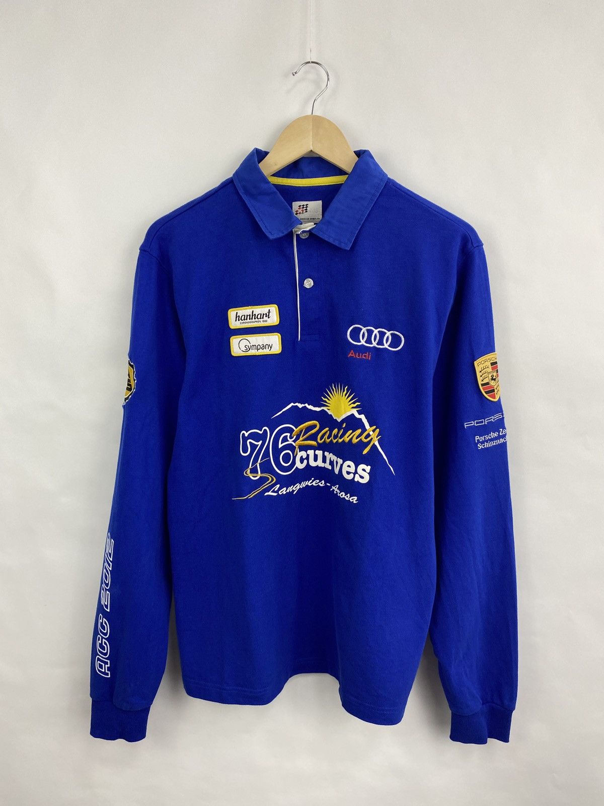 Audi Porsche Audi Racing 76 Curves Arusa Classic Car Long Sleeve Size US L / EU 52-54 / 3 - 3 Thumbnail