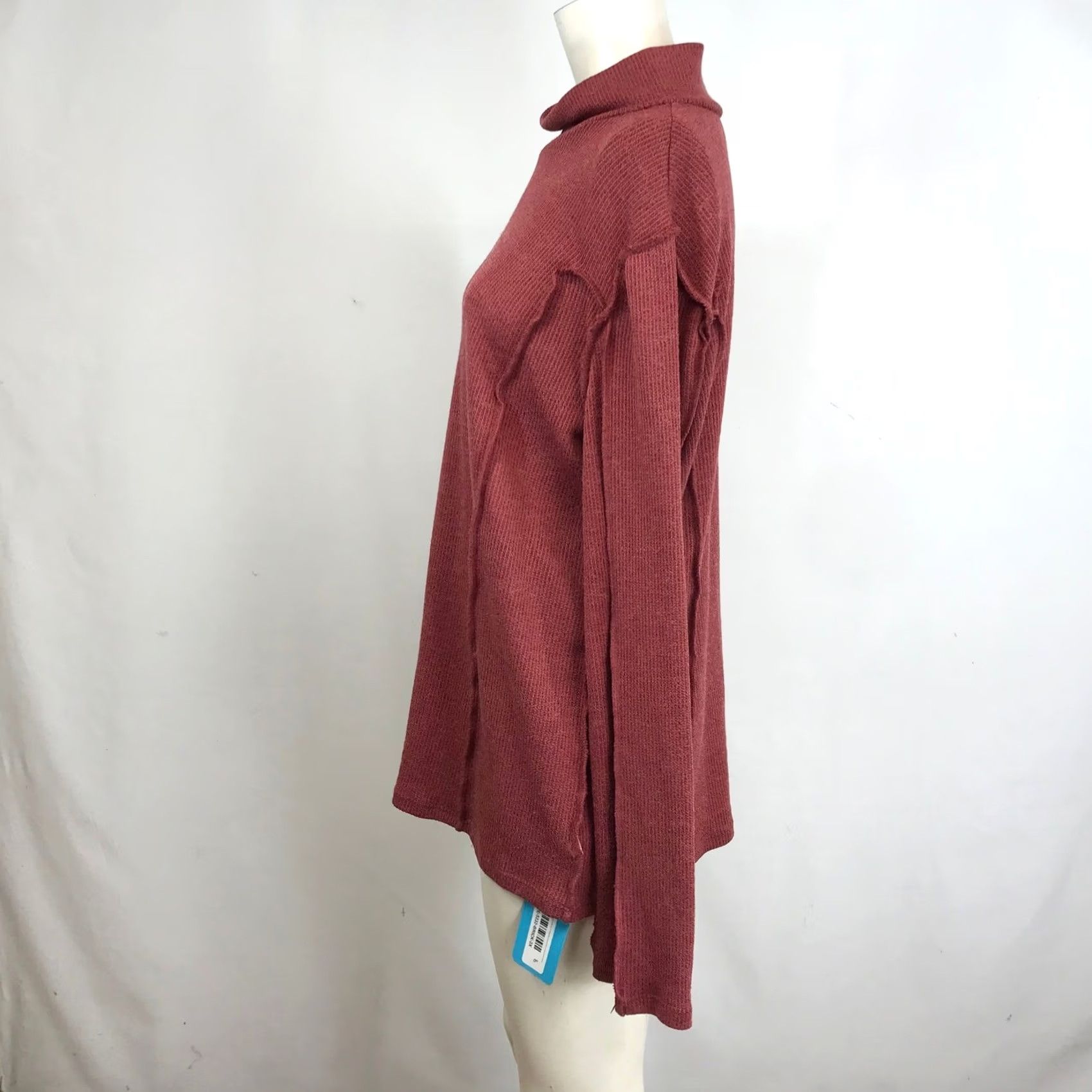 Vintage Output: Like Love Rust Red Ribbed Mock Neck Long Sleeve Tunic Top Plus Size 3X Size XXL / US 16-18 / IT 52-54 - 6 Thumbnail