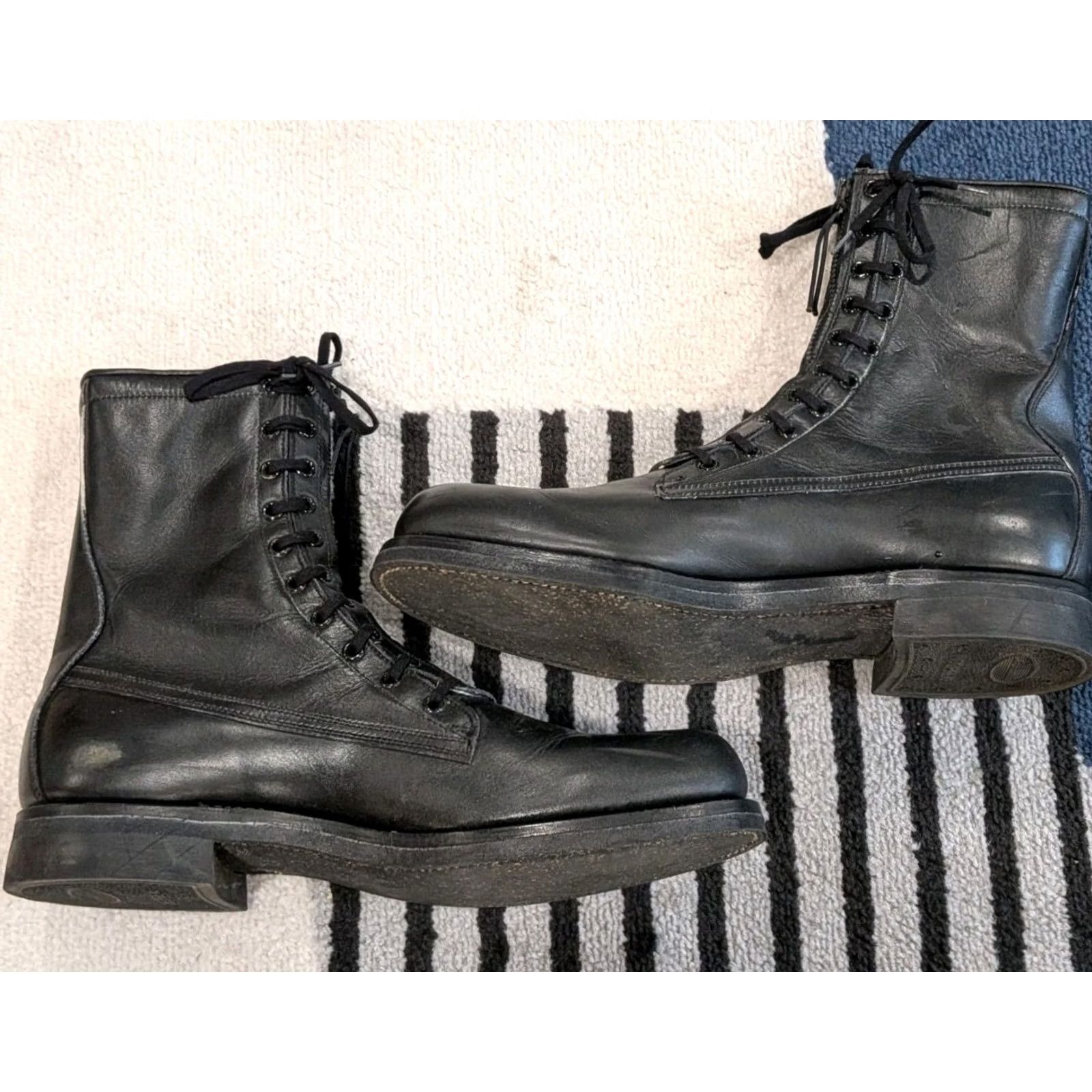 Chippewa VINTAGE Chippewa Combat Leather Boots Military Biker 8475 Sz 11.5 B Zip Black Mens Size US 12 / EU 45 - 3 Thumbnail