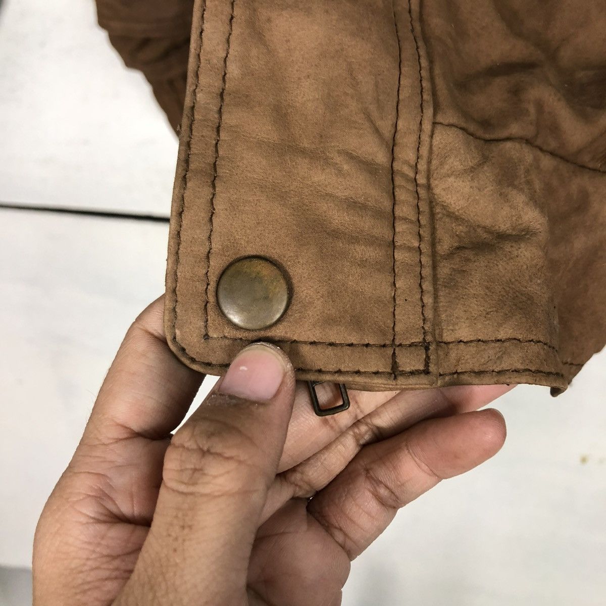 Japanese Brand 🔥VINTAGE BIKER LEATHER JACKET POINT BLANKET FULL PRINT Size US XL / EU 56 / 4 - 19 Thumbnail