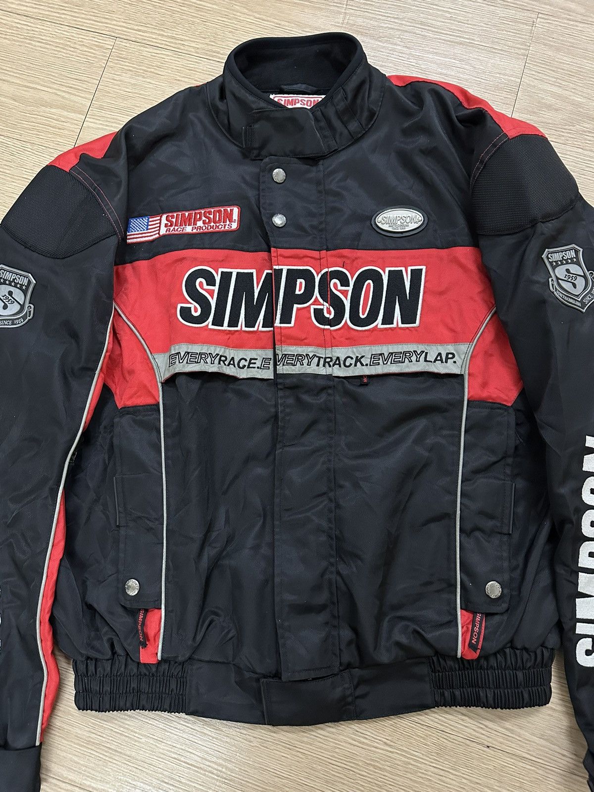 Sports Specialties × Vintage Vintage Team Simpson Racing Motorsport Jacket Bikers Riders Size US XL / EU 56 / 4 - 5 Thumbnail