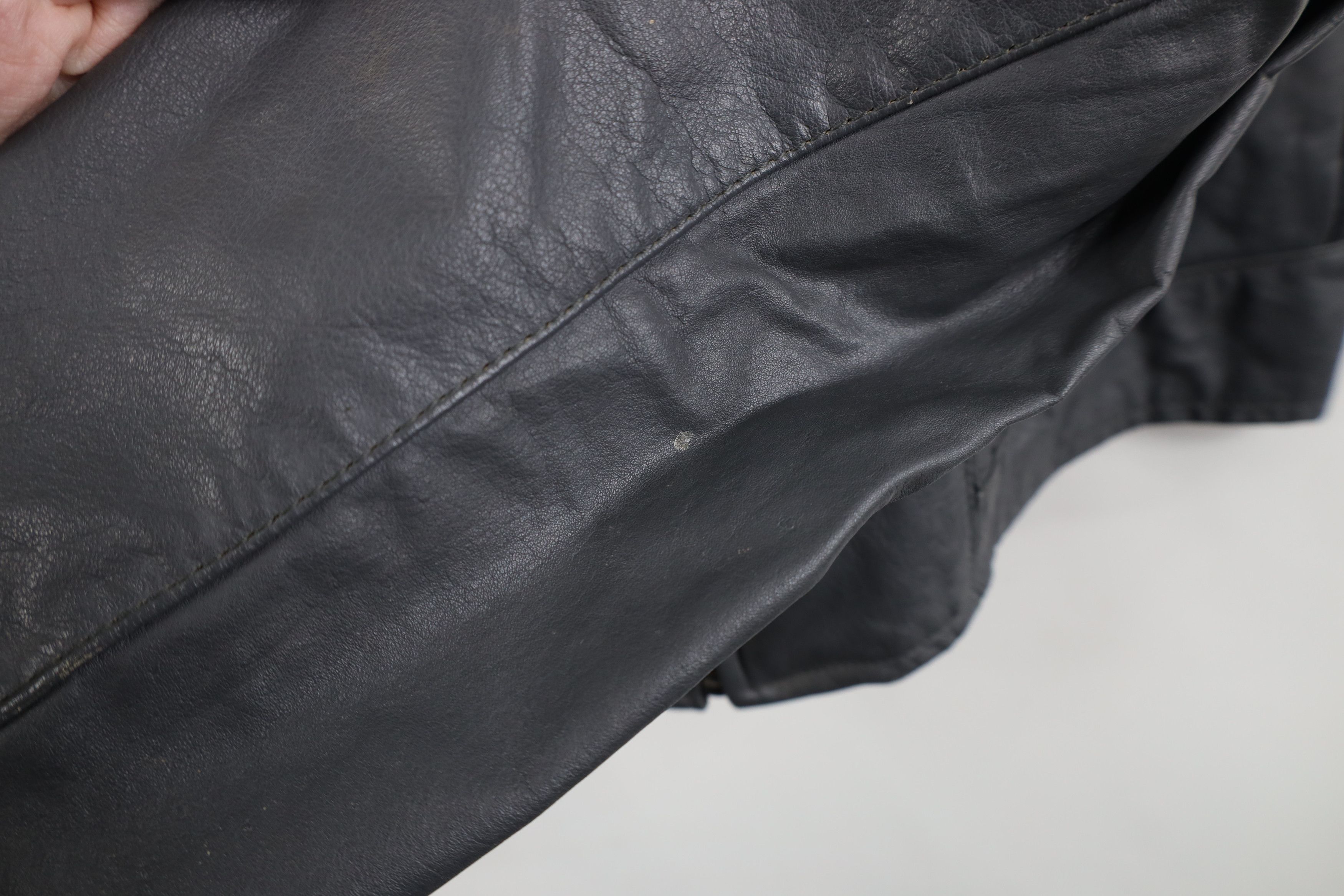 Vintage Vintage 80s 90s Streetwear Leather Racer Bomber Jacket Gray Size US XL / EU 56 / 4 - 6 Thumbnail