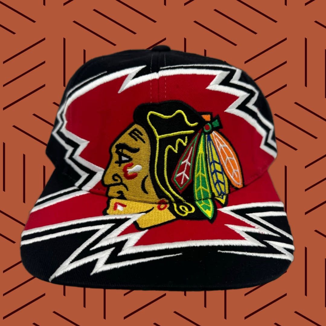 American Needle VINTAGE American Needle Chicago Blackhawks Snapback Hat Adjustable Black 90s NHL Retro Size ONE SIZE - 1 Thumbnail