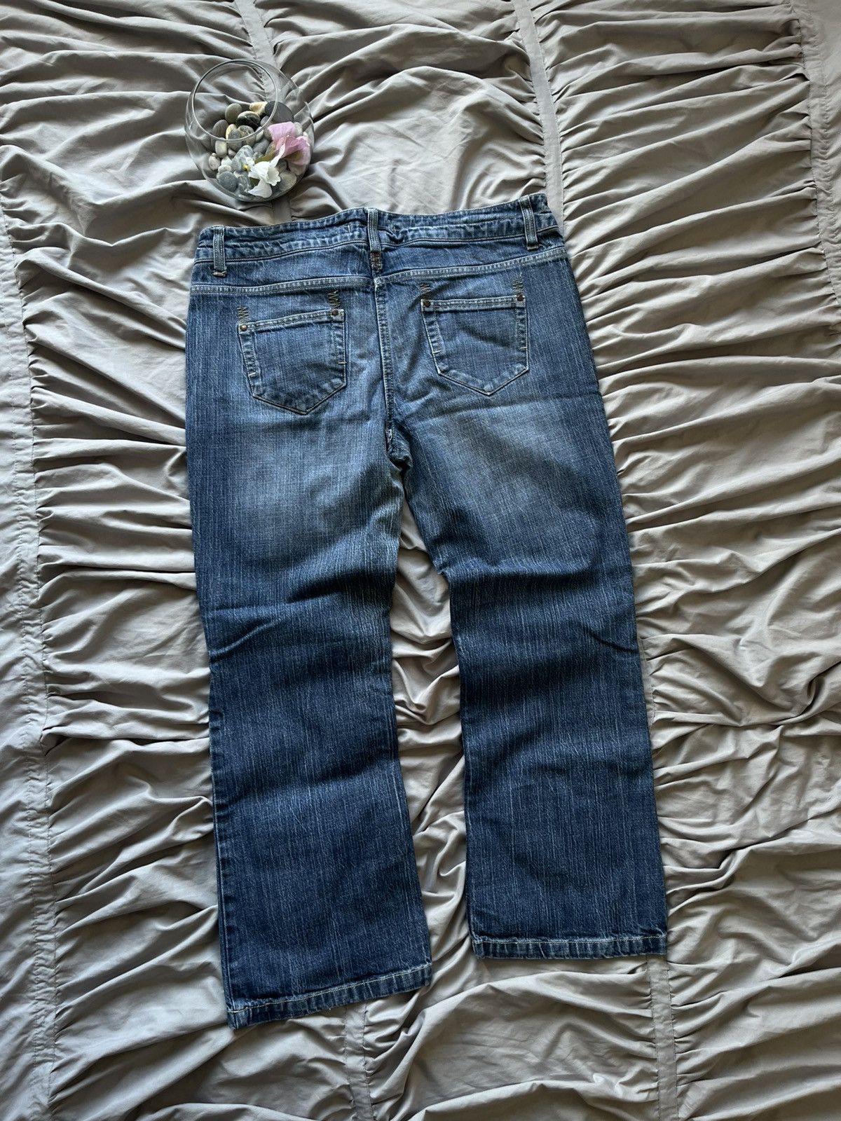Japanese Brand Vintage Baggy Mud Washed Jeans Faded Denim Flared Wide Japan Size US 34 / EU 50 - 7 Thumbnail