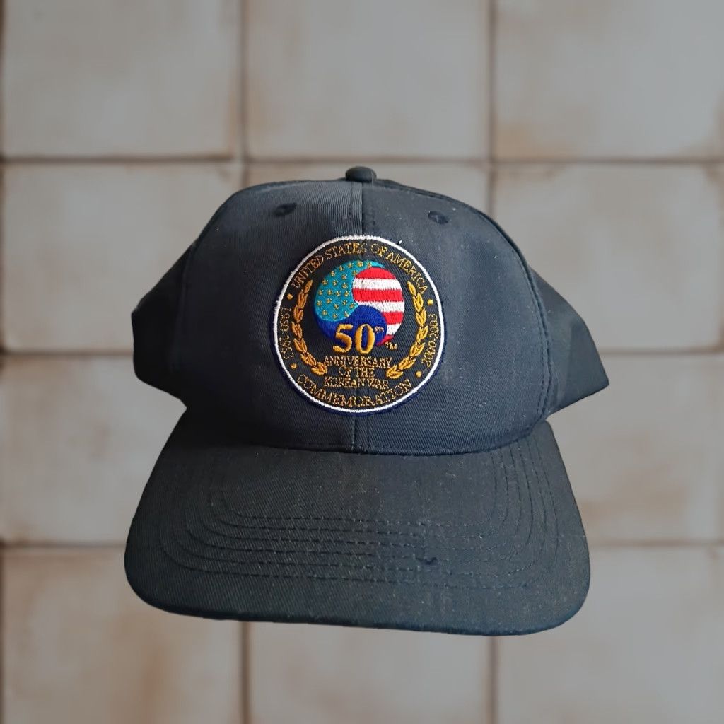 Vintage VINTAGE Snapback Cap Korean War Commemoration Blue United States of America Adjustable Cap Hat Size ONE SIZE - 1 Thumbnail