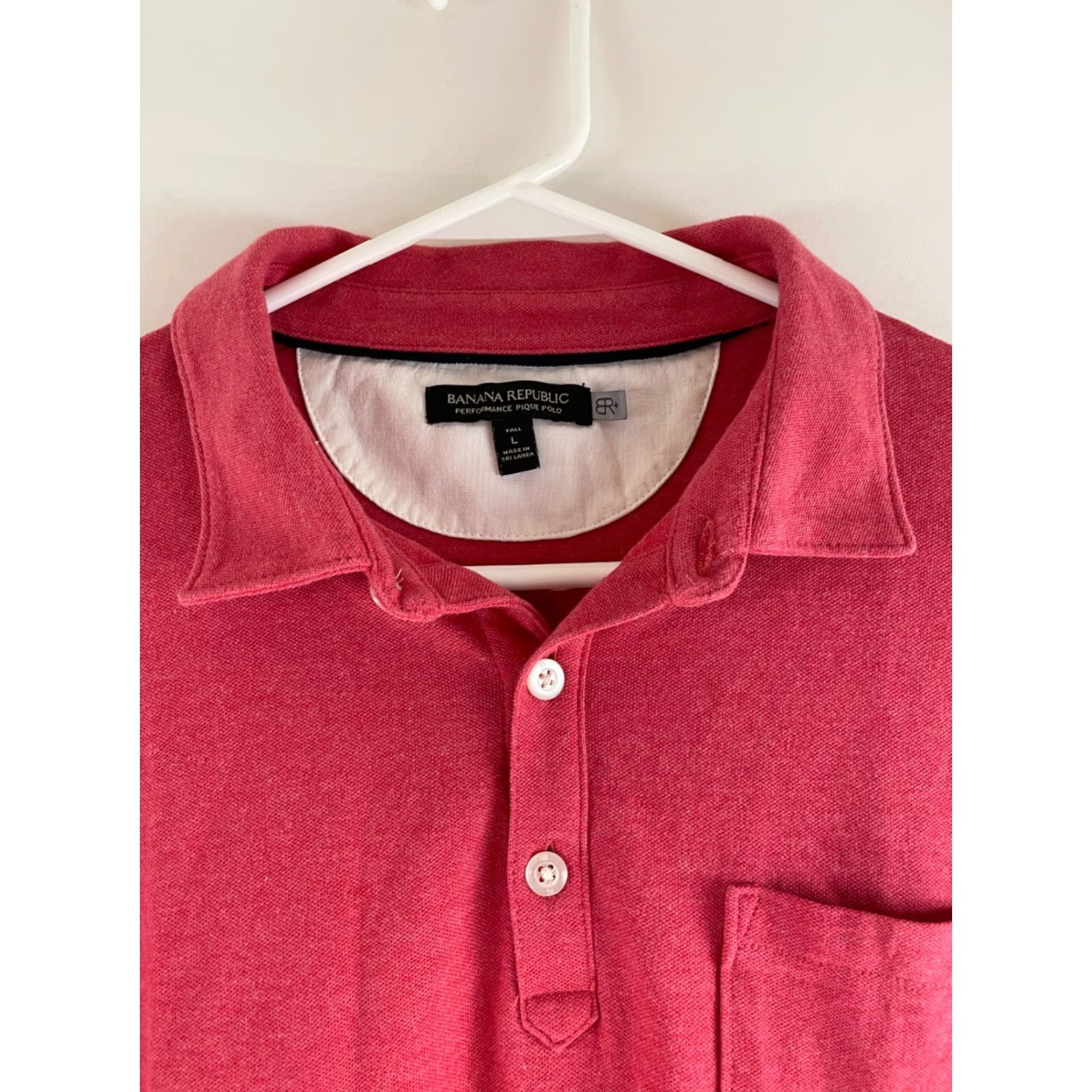 Banana Republic Banana Republic Polo Shirt Men's L Pink Short Sleeve 1/4 Button Up Cotton Spandex Golf Bre thable Size US L / EU 52-54 / 3 - 3 Thumbnail