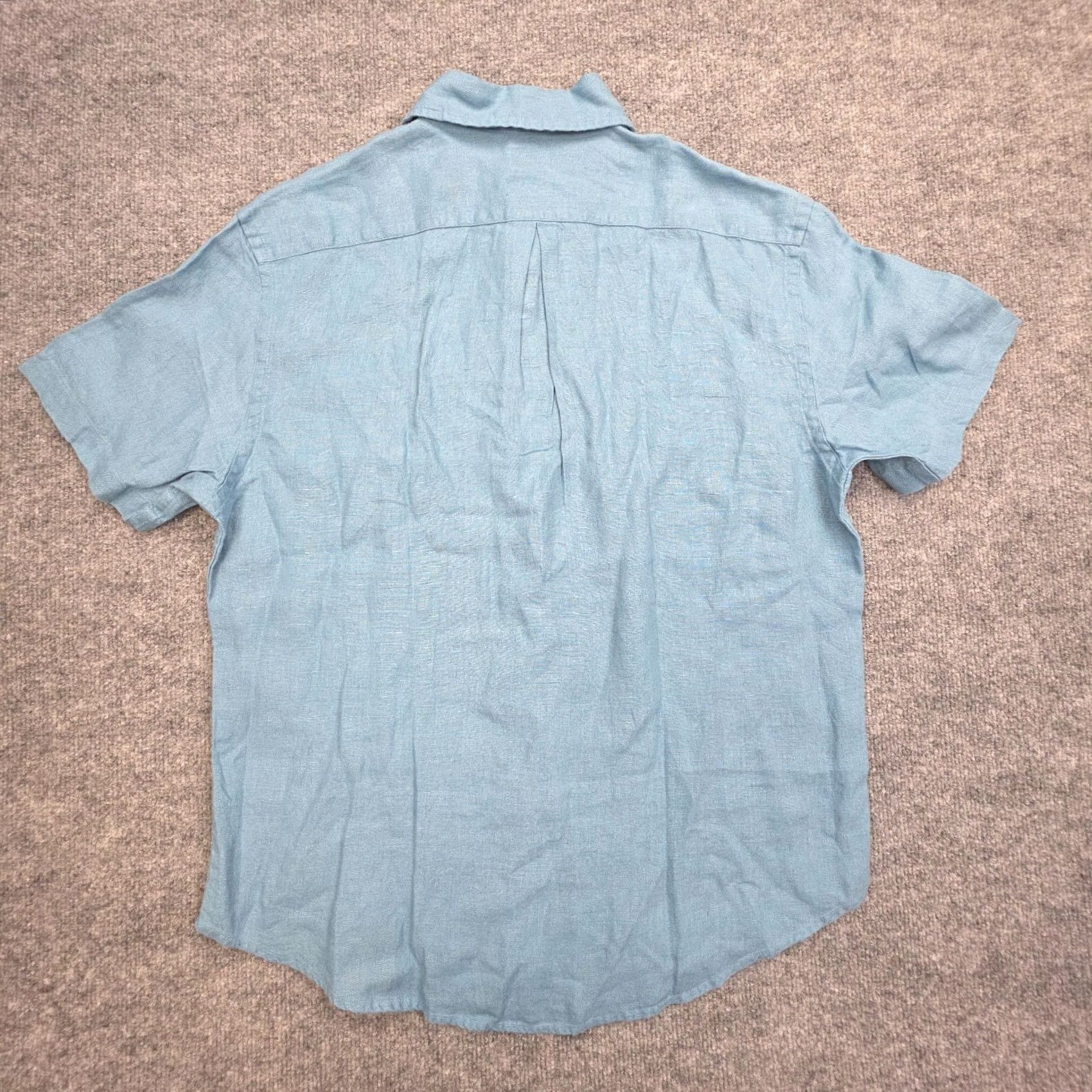 Vintage Alex Crane Men's Large Blue Knit Ola Shirt Linen Button Up NWT Size US L / EU 52-54 / 3 - 3 Thumbnail