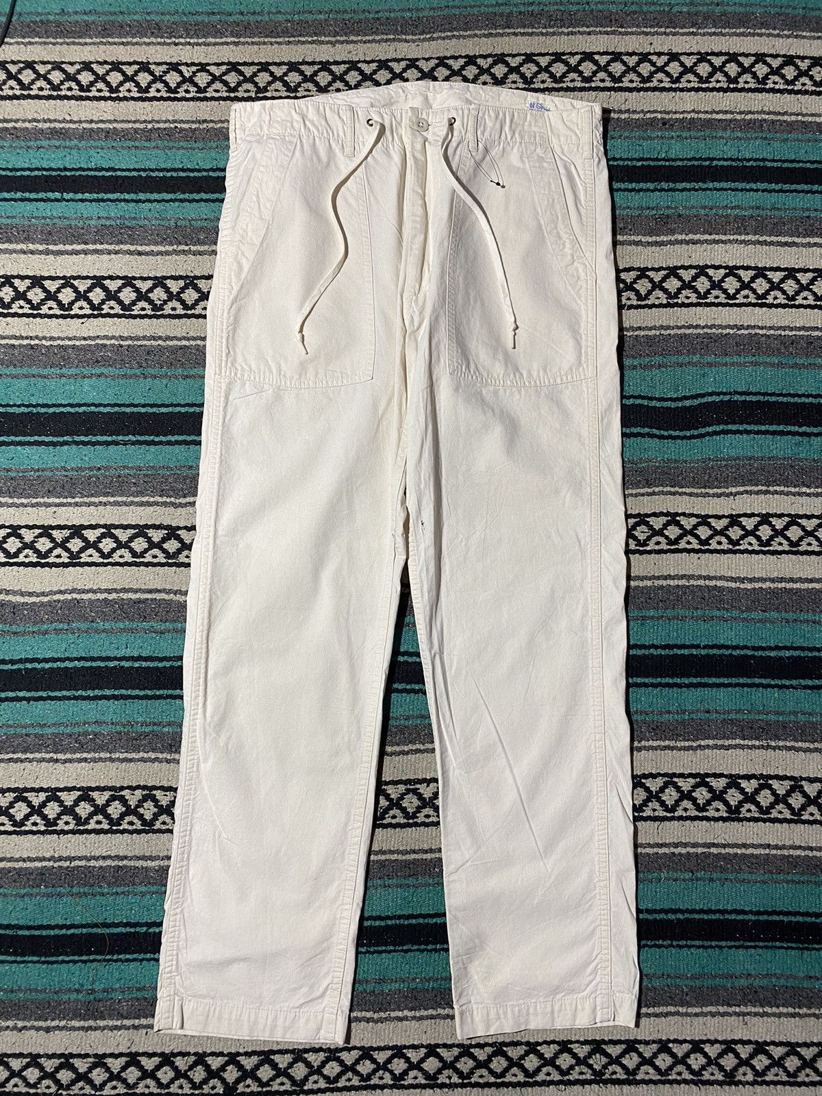 Orslow 2000s Orslow - Reguler Fit Fatigue Pant White Reverse Cotton Size US 35 - 1 Thumbnail