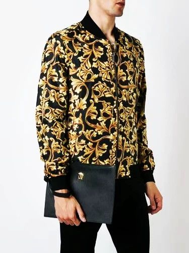 Versace Versace Jacket Black Gold Baroque Print Men's Bomber Jacke Size US XXL / EU 58 / 5 - 8 Thumbnail