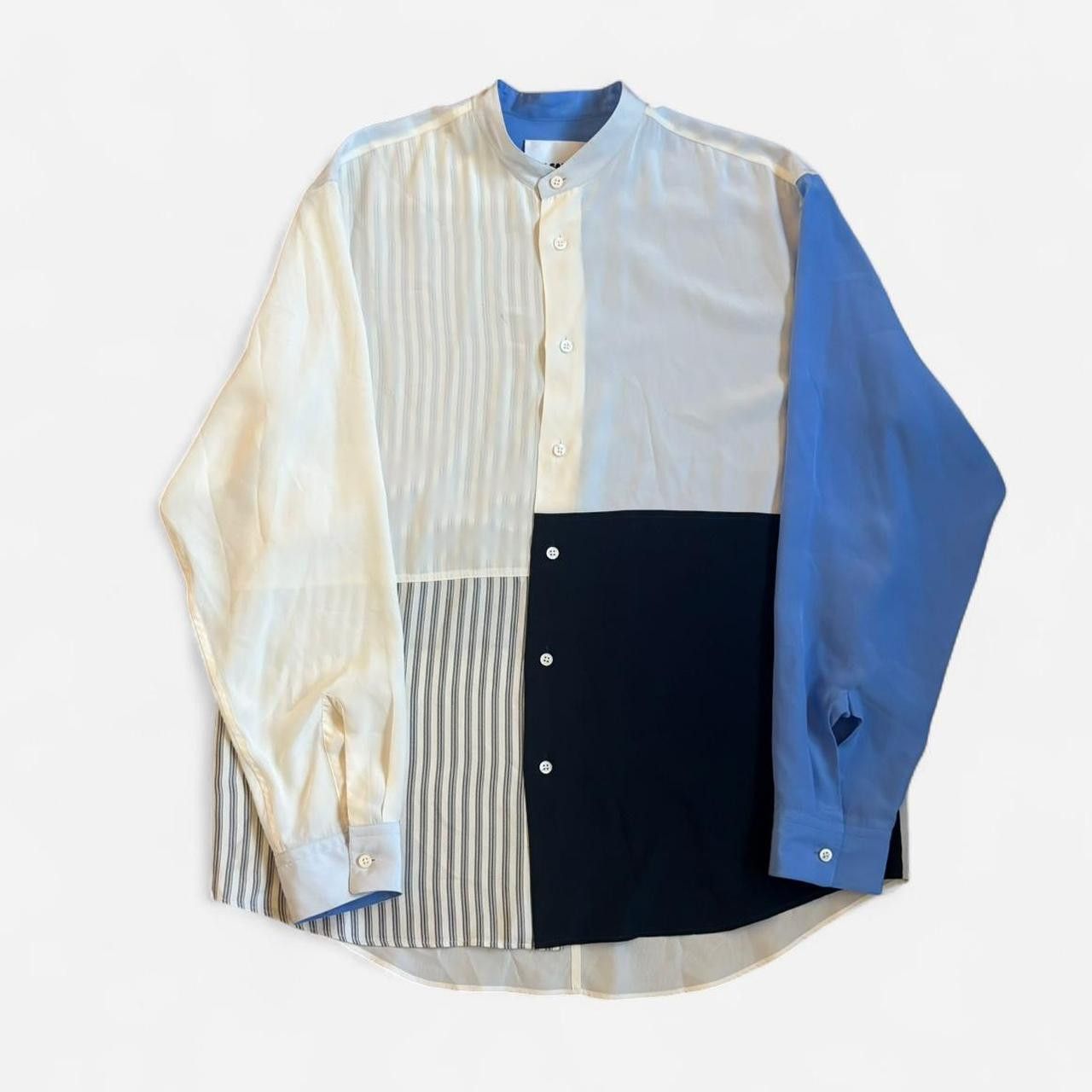 Jil Sander Jil Sander Silk Patchwork Button Up Shirt White. Size US XL / EU 56 / 4 - 2 Thumbnail