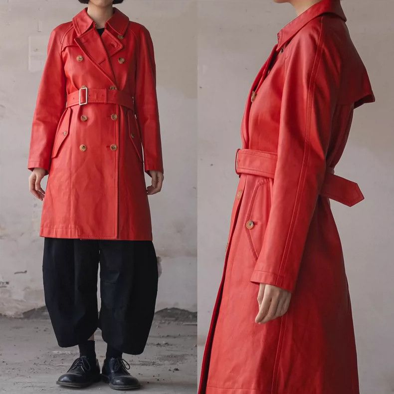 Comme des Garcons Comme Des Garcons Red leather coat Size M / US 6-8 / IT 42-44 - 1 Thumbnail