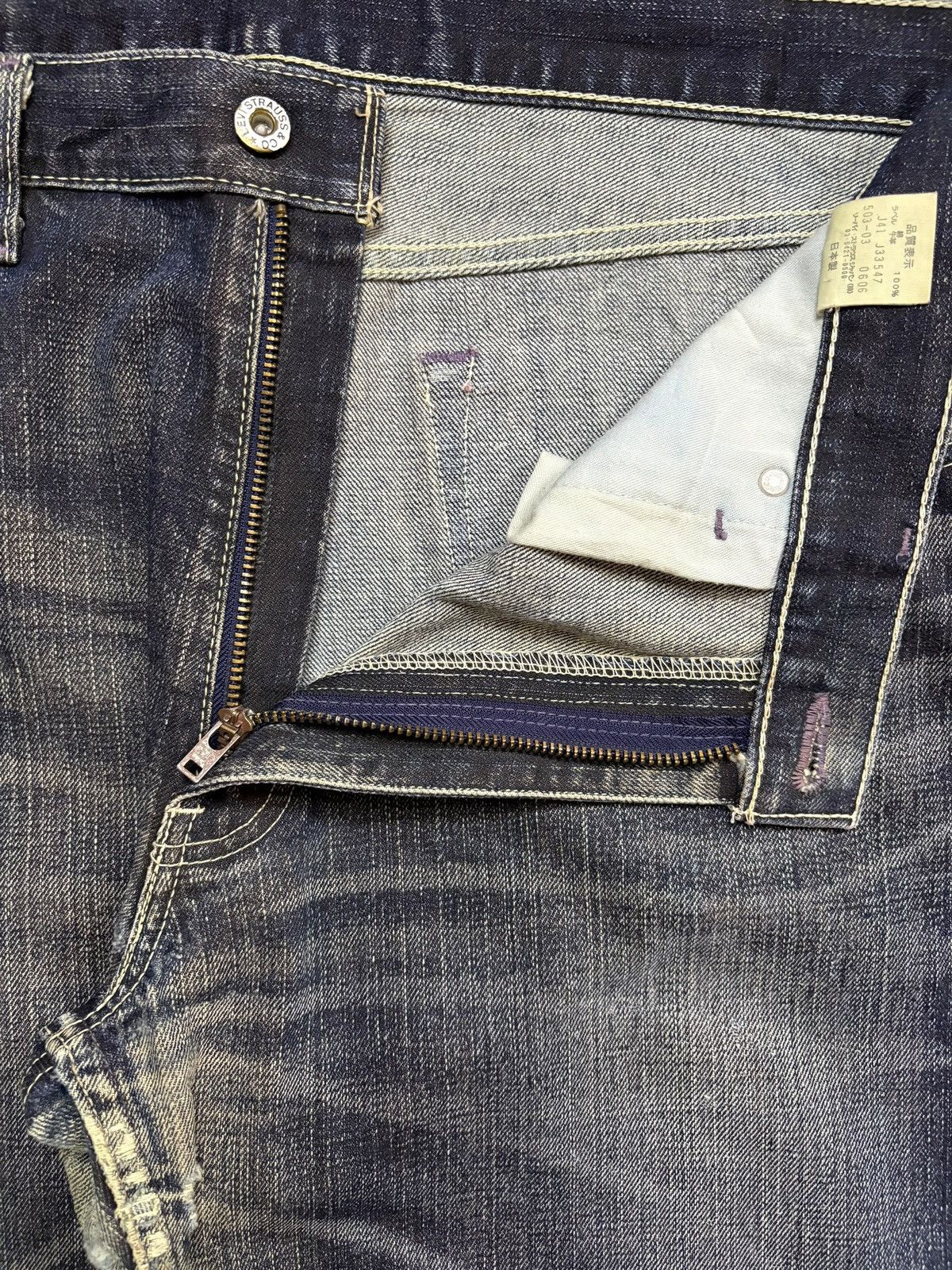Levi's Vintage 90s Levis 503 Blue Wash Distressed Loose Baggy Jeans Size US 36 / EU 52 - 9 Thumbnail