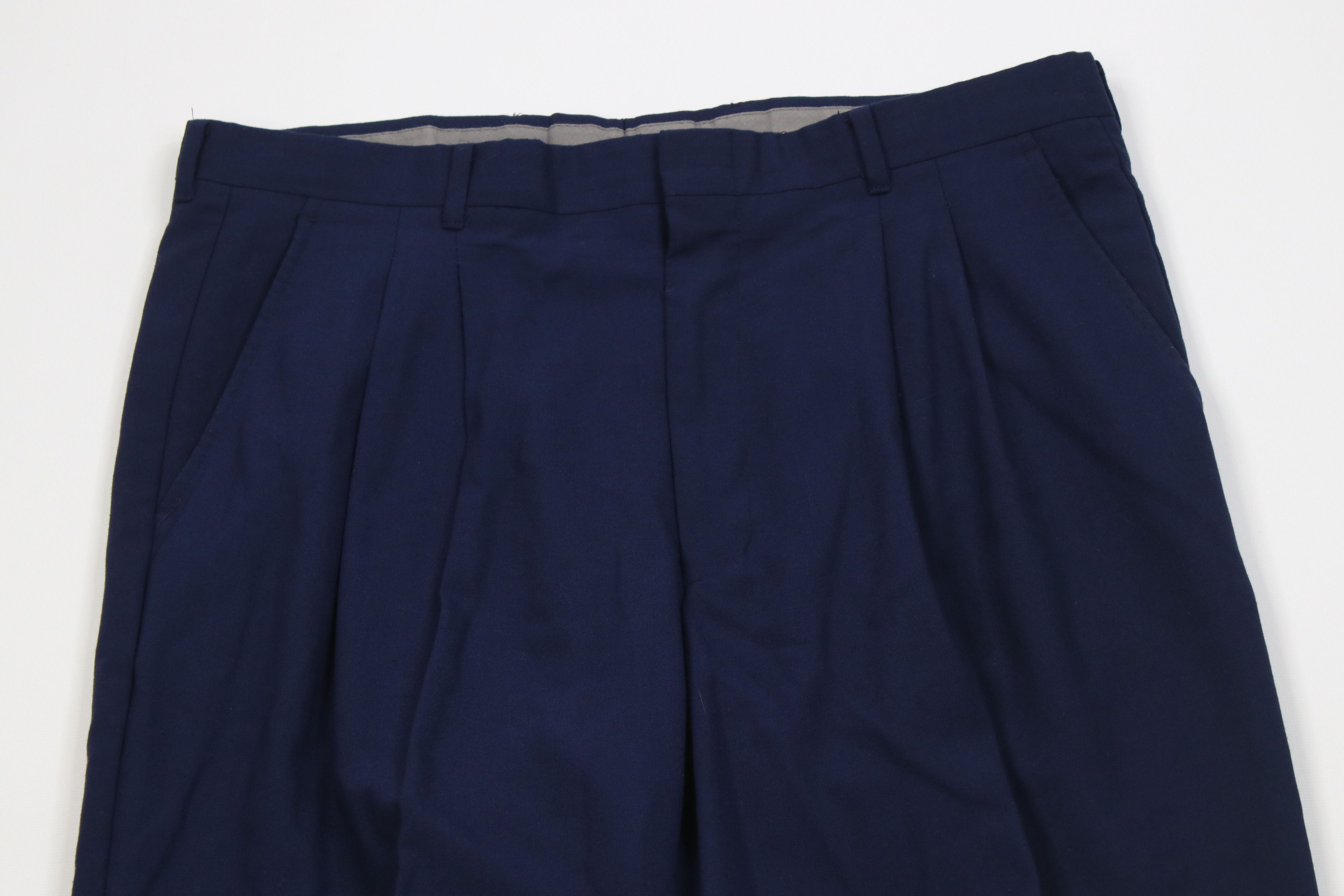 Vintage Vintage 90s Streetwear Knit High Waisted Chino Pants Blue Size US 34 / EU 50 - 2 Thumbnail