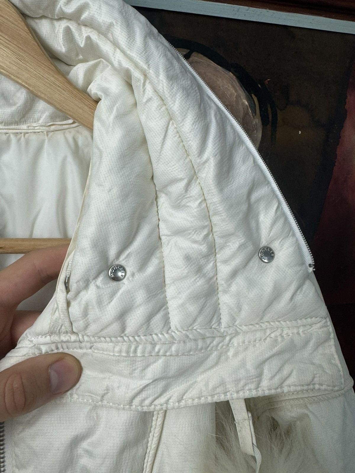 Moncler Vintage Y2K MONCLER Puffer Down Jacket Designer Luxury Cream Size M / US 6-8 / IT 42-44 - 12 Thumbnail