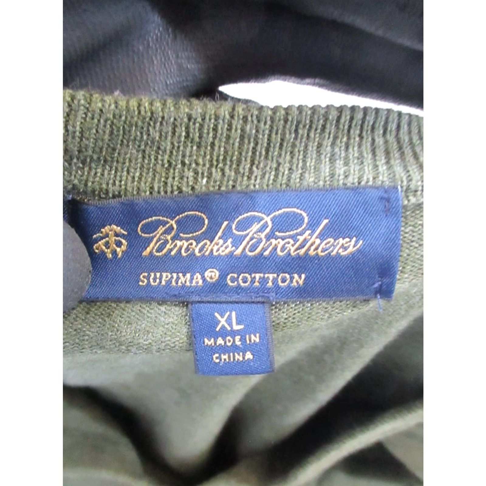 Brooks Brothers Brooks Brothers Sweater Mens XL Green Cotton Knit Pullover V-Neck Long Sleeve Solid Logo Machine Washable Size US XL / EU 56 / 4 - 3 Thumbnail