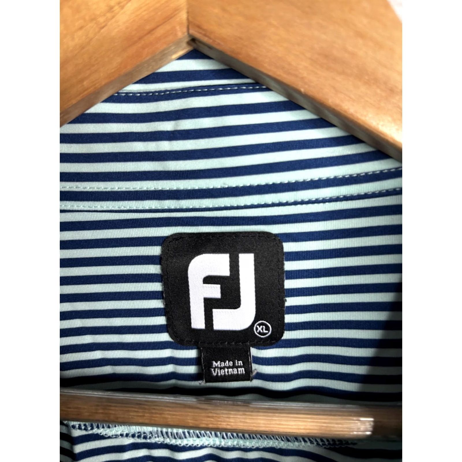 Footjoy FootJoy Polo Shirt Mens XL Blue Stripe TPC Treviso Bay Golf Casual Performance Size US XL / EU 56 / 4 - 3 Thumbnail