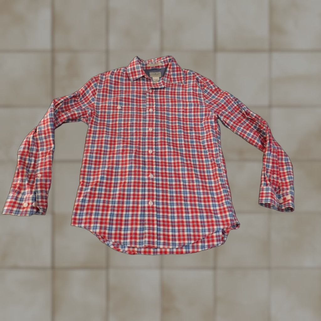 Vintage VINTAGE LL Bean Shirt Mens Small Red Blue Plaid Slightly Fitted Button Up Cotton Casual Size US S / EU 44-46 / 1 - 1 Thumbnail