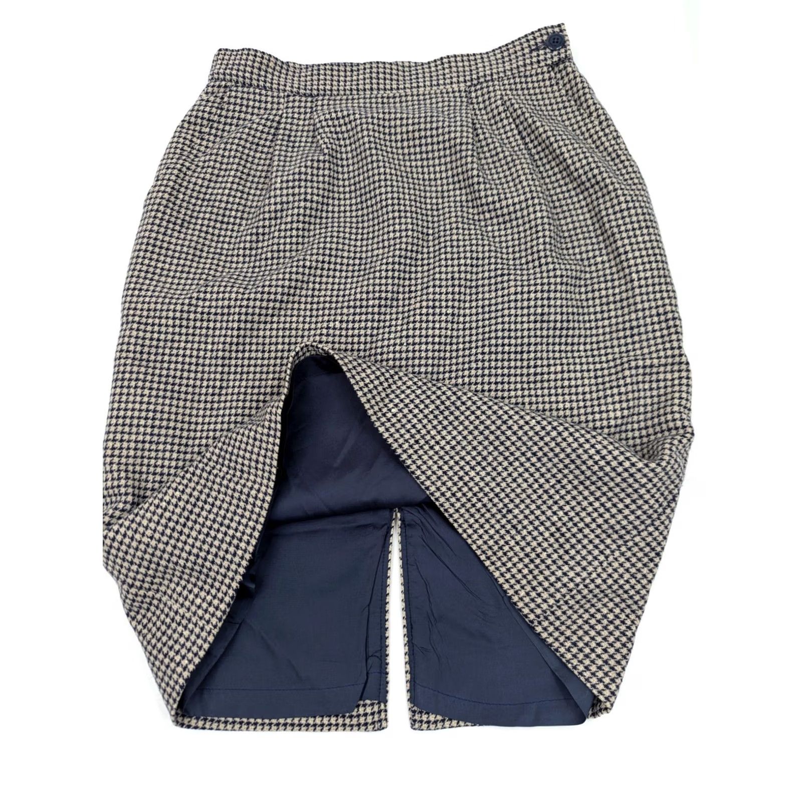Pendleton VINTAGE Miss Pendleton Houndstooth Pencil Skirt Women 12 Wool Lined EUC Size 34" / US 12 / IT 48 - 2 Thumbnail