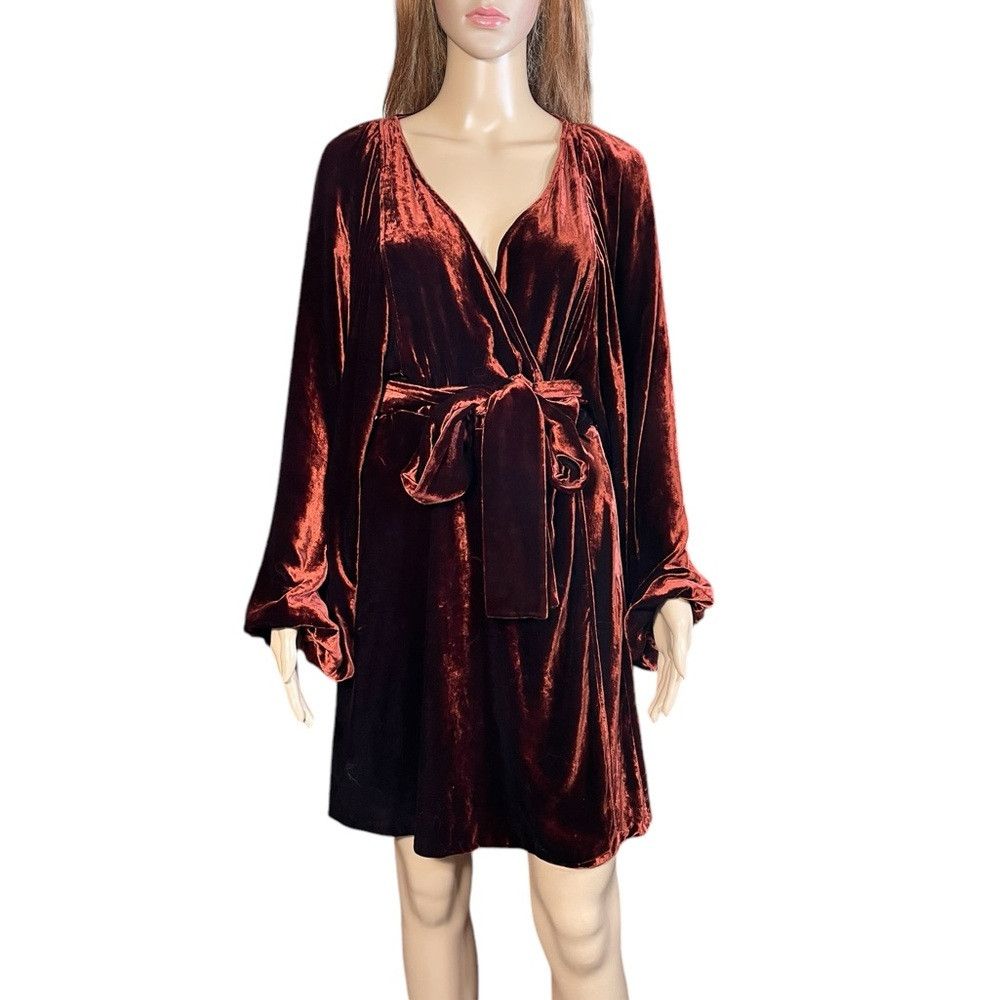A.L.C. A.L.C. Womens Carlo Cognac Silk Blend Velvet Long Sleeve Wr Size S / US 4 / IT 40 - 3 Thumbnail