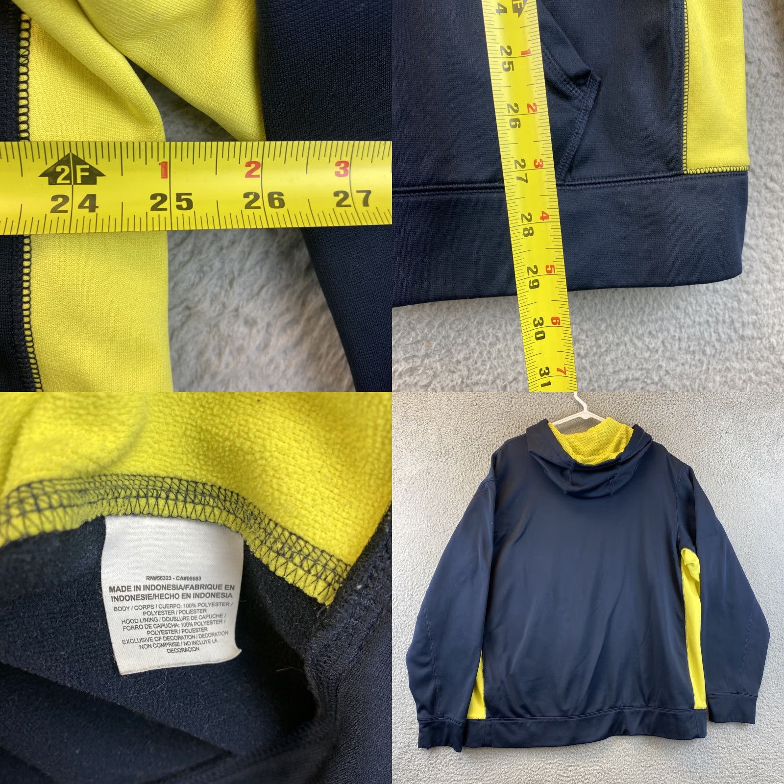 Nike Nike Men’s Hoodie Sweatshirt Fleece Pullover Crew Neck Black 2XL/XXL Logo Pockets Hooded Size US XXL / EU 58 / 5 - 8 Thumbnail