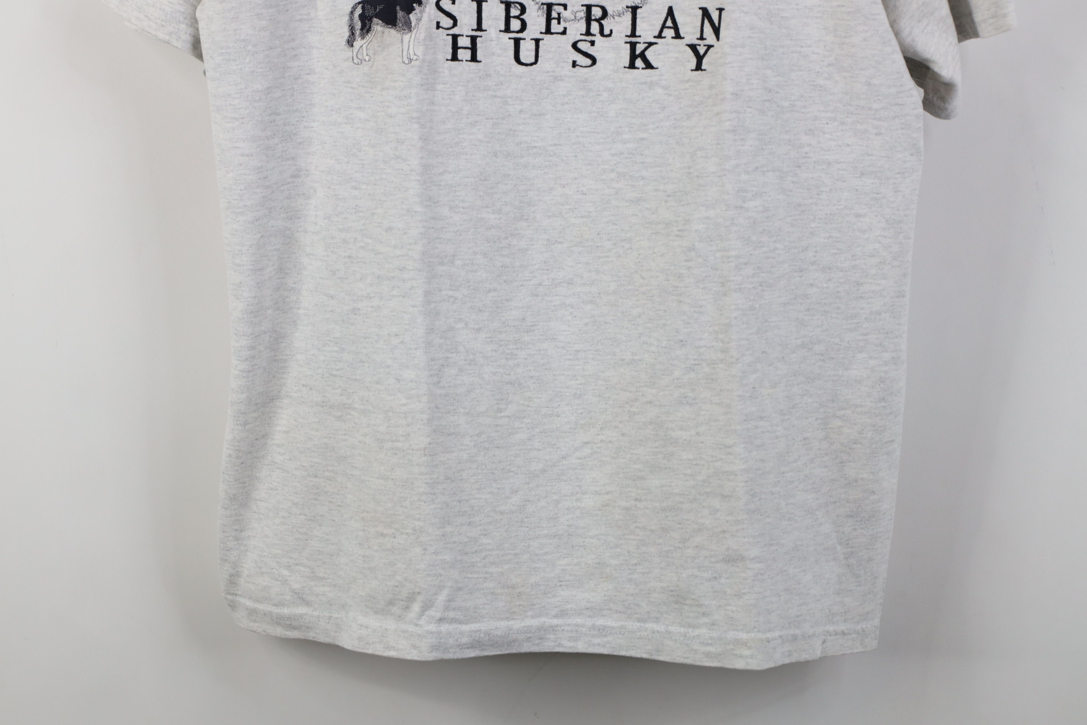 Vintage Vintage 90s Siberian Husky Dog Short Sleeve T-Shirt Gray Size US L / EU 52-54 / 3 - 3 Thumbnail
