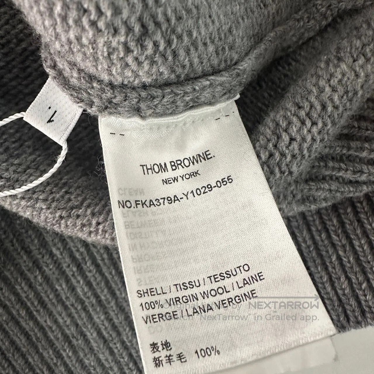 Thom Browne thom browne gray merino wool long sleeve sweater. Size US S / EU 44-46 / 1 - 3 Thumbnail