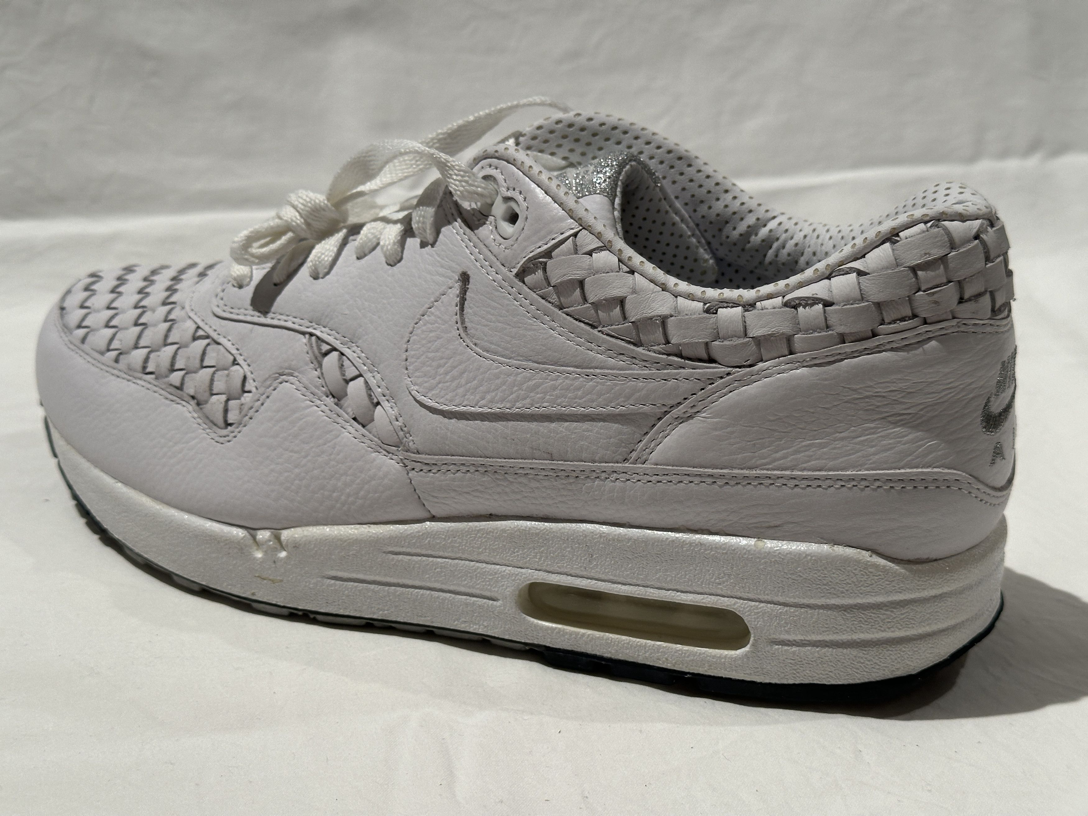 Nike NEW NIKE AIR MAX 1 PREMIUM SP WHITE 'WOVEN LEATHER' SZ 11 Size US 11 / EU 44 - 6 Thumbnail