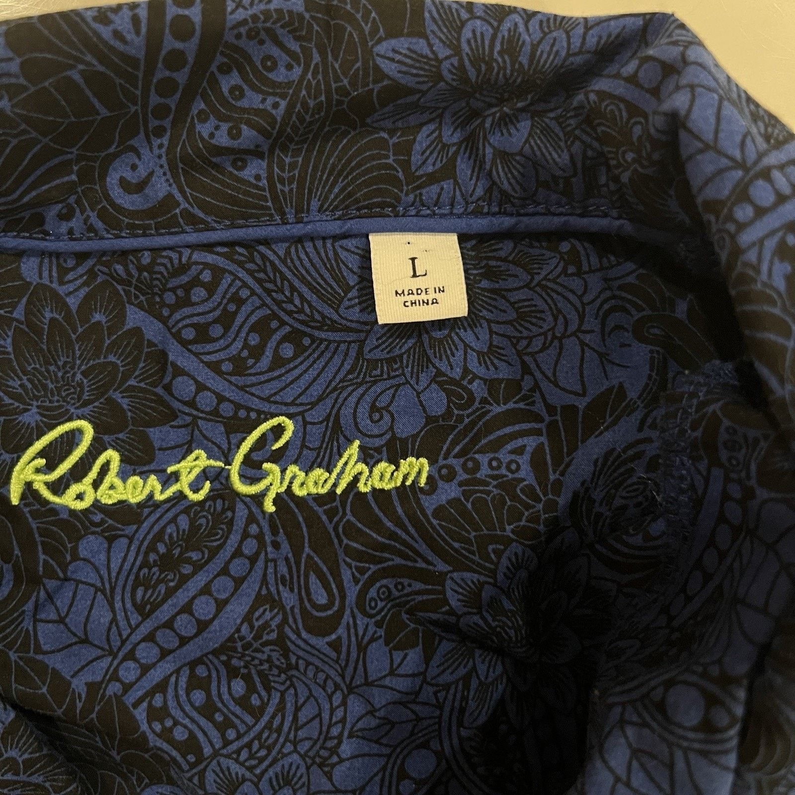 Robert Graham Robert Graham Mens Large Pajama Shirt Button Up Size US L / EU 52-54 / 3 - 4 Thumbnail