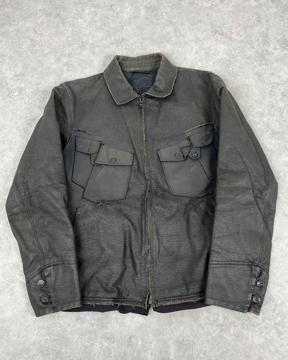 Marithe + Francois Girbaud 1990s Marithé + François Girbaud Avant-Garde Brut Grey Leather Jacket Size US M / EU 48-50 / 2 - 1 Thumbnail