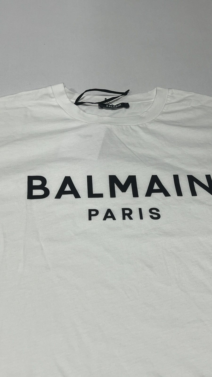 Balmain Balmain Paris White Crop Tee Size L / US 10 / IT 46 - 2 Thumbnail