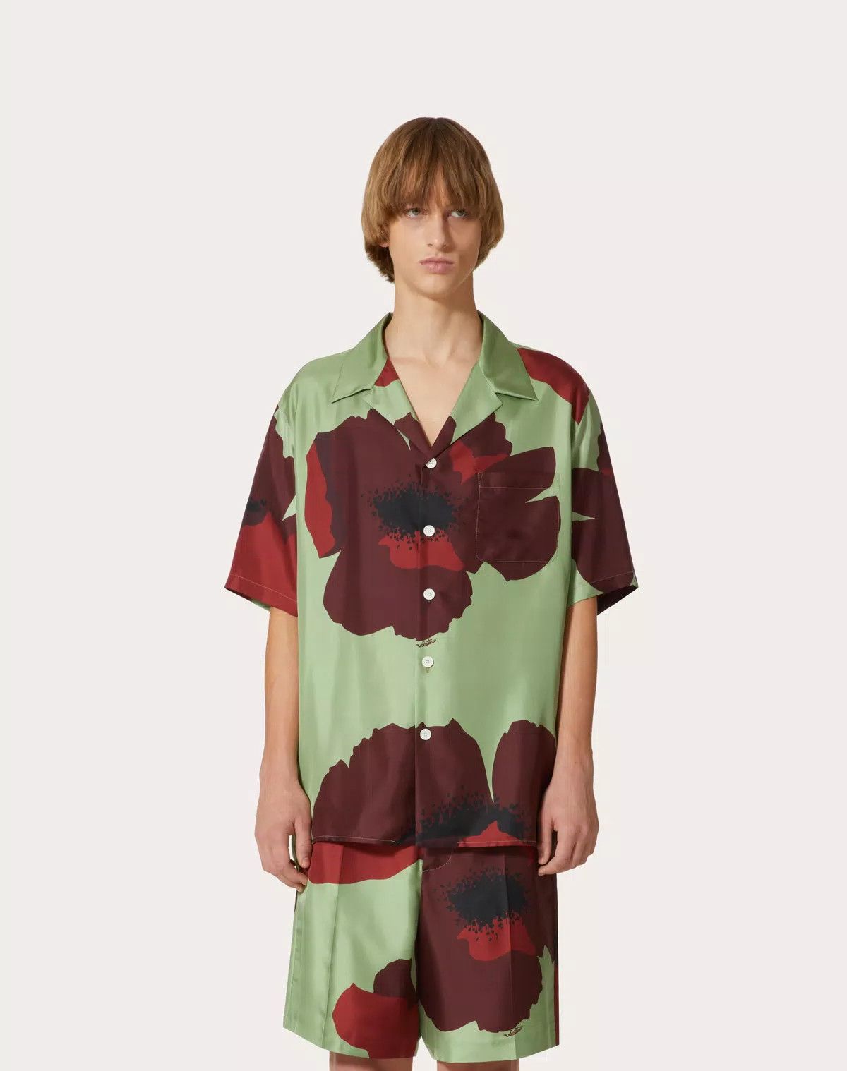 Valentino oc11z0725 Silk Twill Bowling Shirt in Multicolor Size US M / EU 48-50 / 2 - 4 Thumbnail
