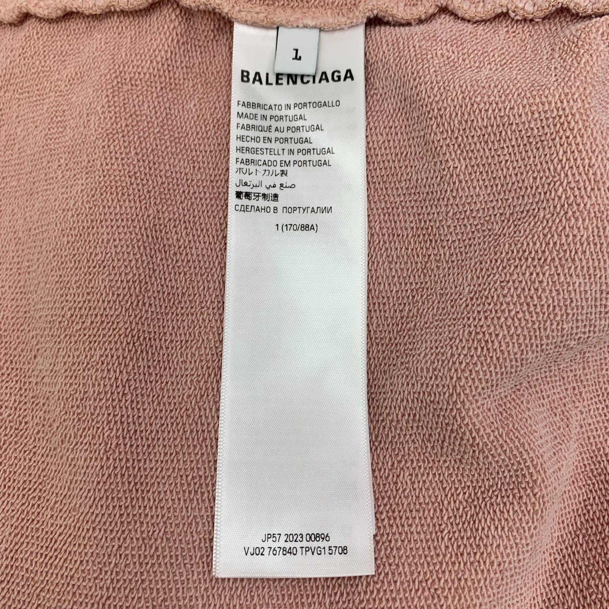 Balenciaga Balenciaga Pink Logo Embroidered Cotton Zip-Up Hoodie Jacket Size L / US 10 / IT 46 - 5 Thumbnail