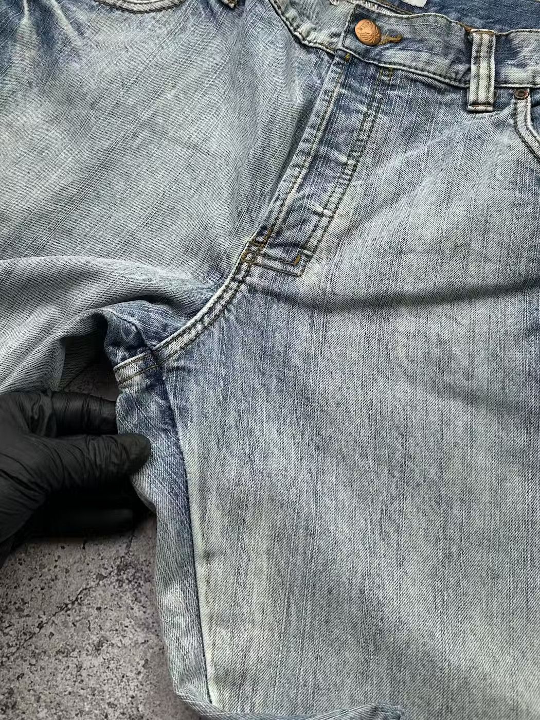 Japanese Brand Vintage Faded Biker Wide Flare Jeans C213(V393)E2 Size US 36 / EU 52 - 6 Thumbnail