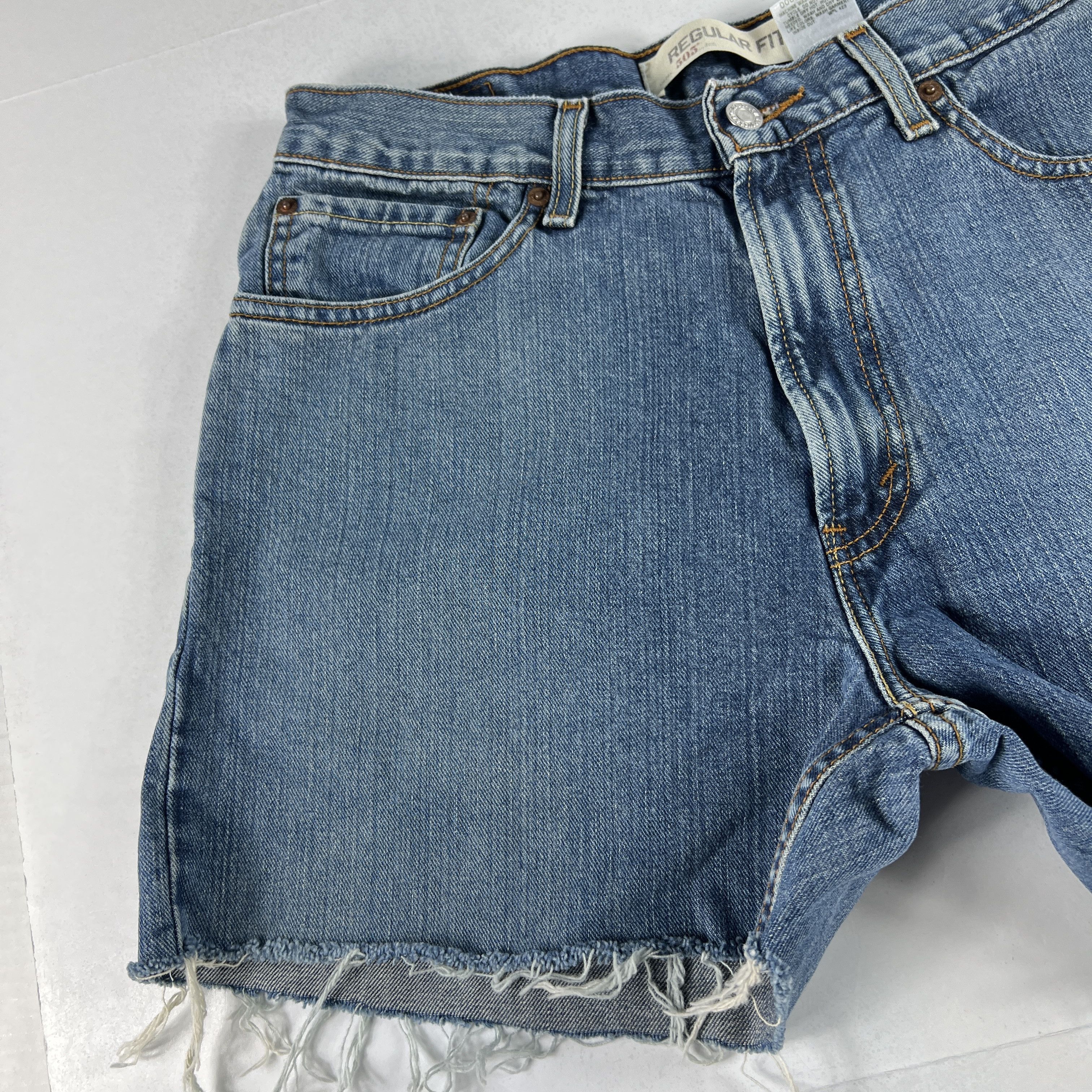 Levi's × Vintage Y2K Levi's Jean Shorts 505 Cut Off Faded Cotton Denim Jorts Size US 33 - 2 Thumbnail