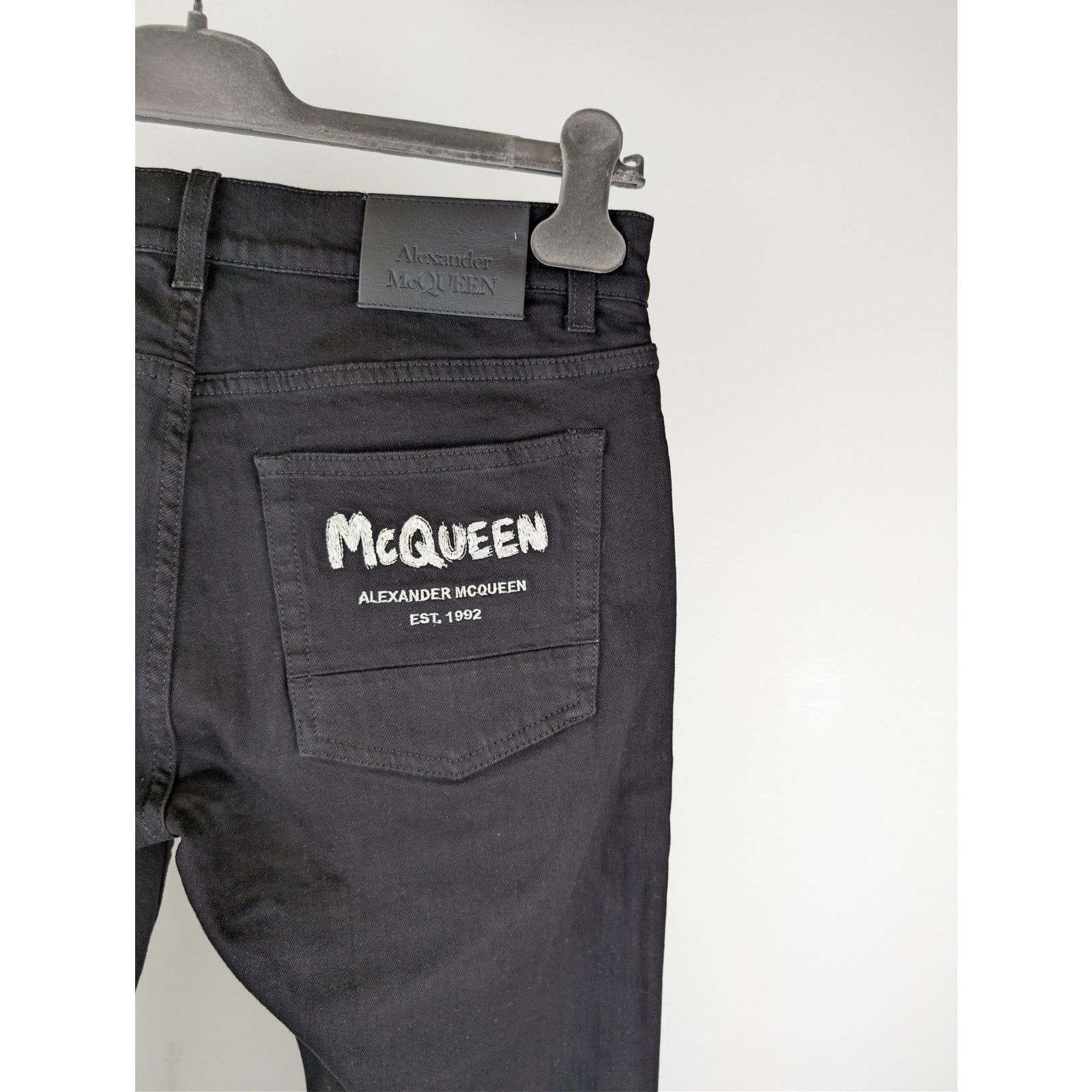 Alexander McQueen o1rshd1 Organic Matte Black Denim Jean in Black Size US 30 / EU 46 - 3 Thumbnail